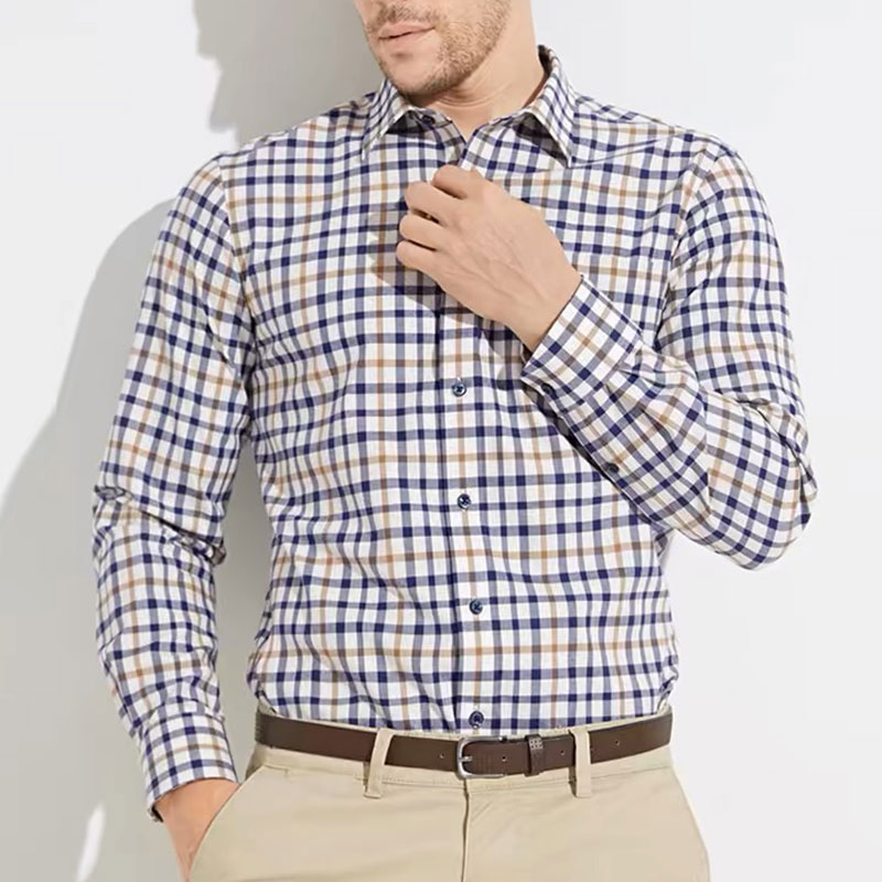 Men Formal Wear Summer - Мужская приталенная рубашка из чистого хлопка,