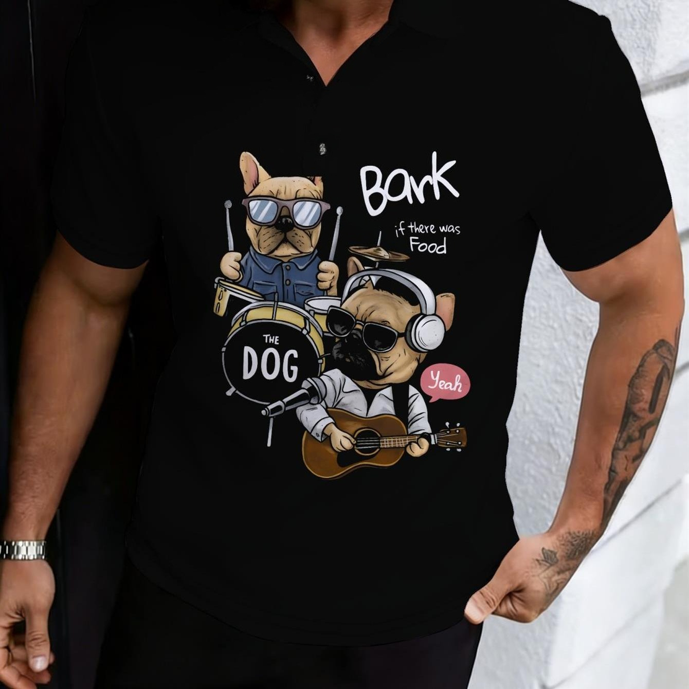 Men Formal Wear Summer - Мужская повседневная рубашка-поло черного цвета с