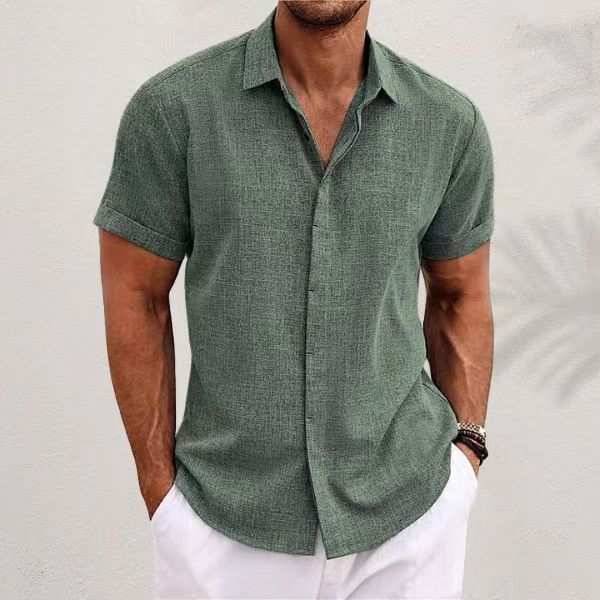 Men Linen Formal Wear - Мужская мода, повседневные однотонные рубашки на