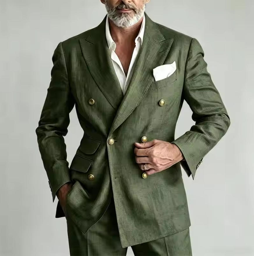 Men Linen Formal Wear - Мужской льняной костюм: пиджак и брюки,