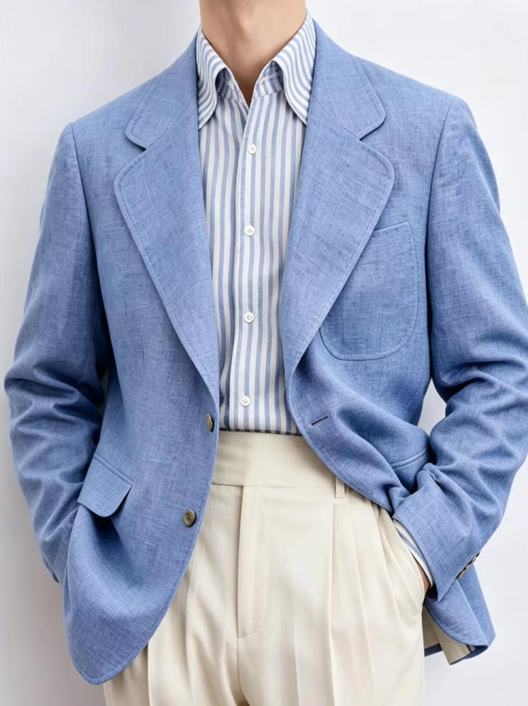 Men Linen Formal Wear - Мужской льняной пиджак Only, 1 шт.,