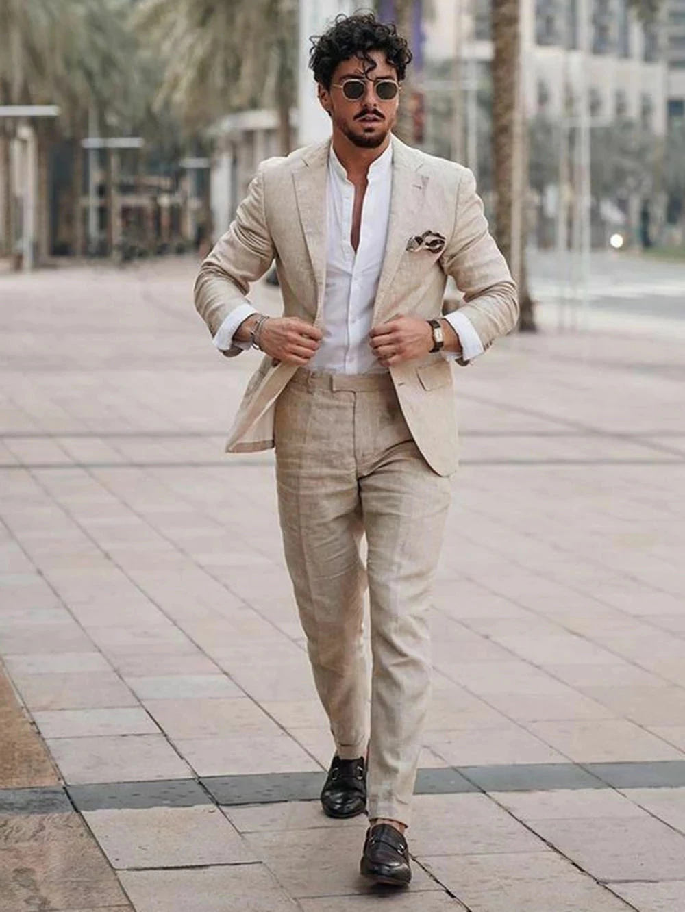 Летний пляжный деловой льняной – обзор и цена Men Formal Wear Summer