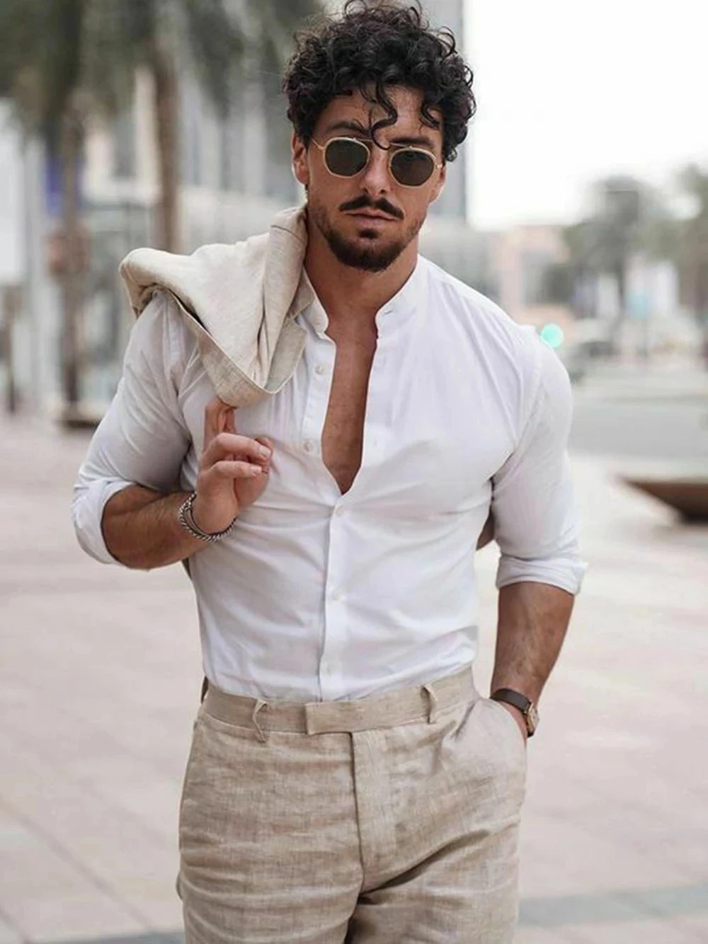 Летний пляжный деловой льняной – обзор и цена Men Formal Wear Summer