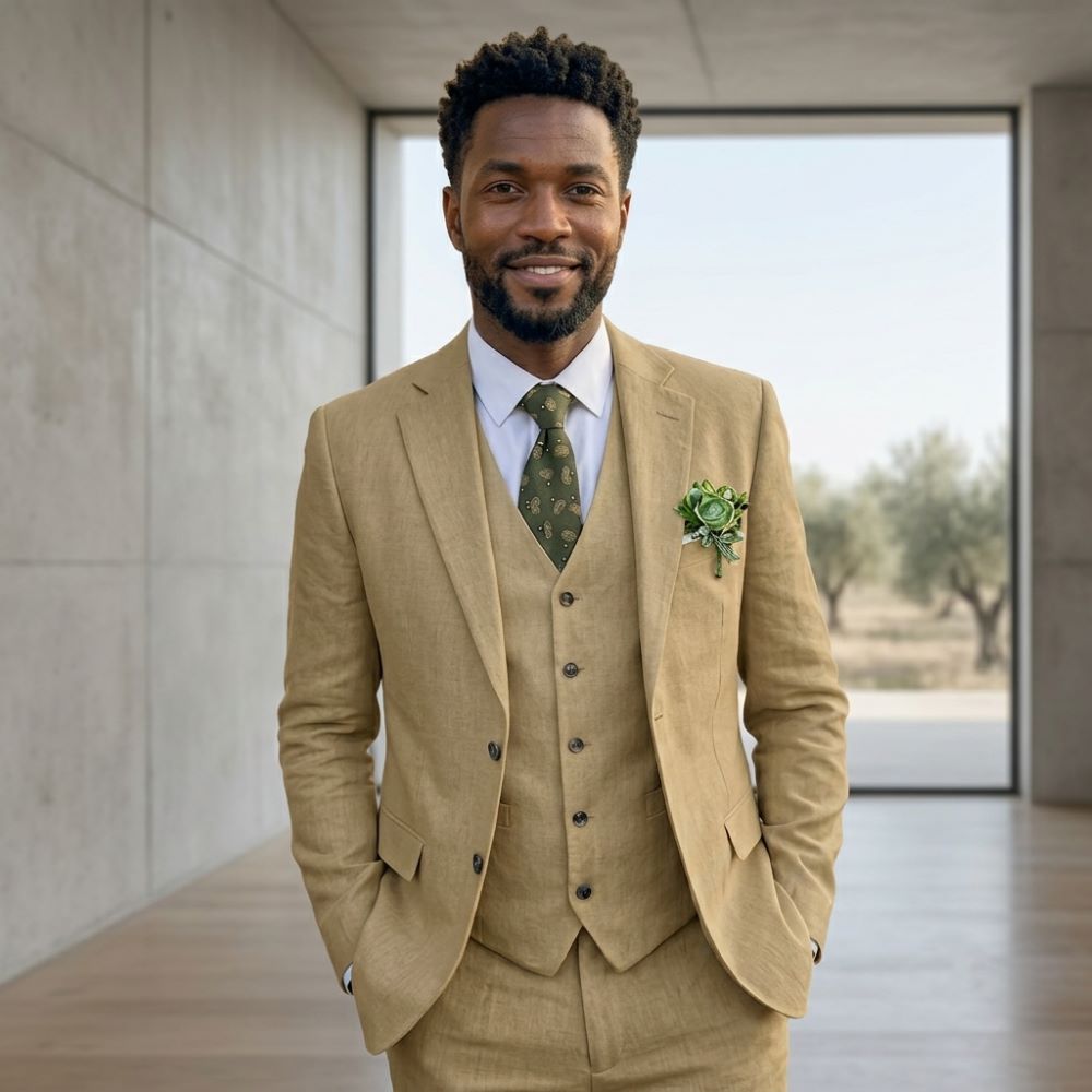 Льняные мужские костюмы с отло – обзор и цена Men Linen Formal Wear