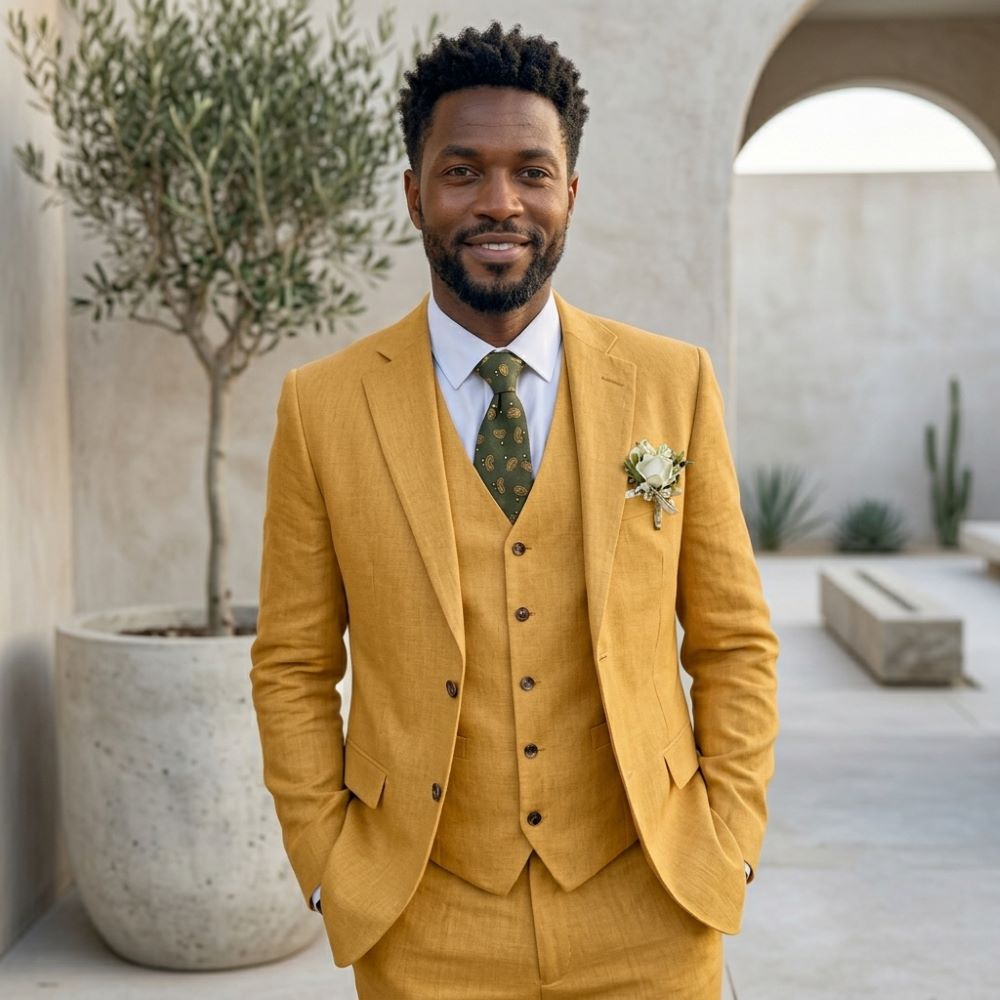 Льняные мужские костюмы с отло – обзор и цена Men Linen Formal Wear