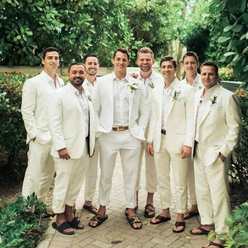 Льняной свадебный смокинг для  – обзор и цена Men Linen Formal Wear