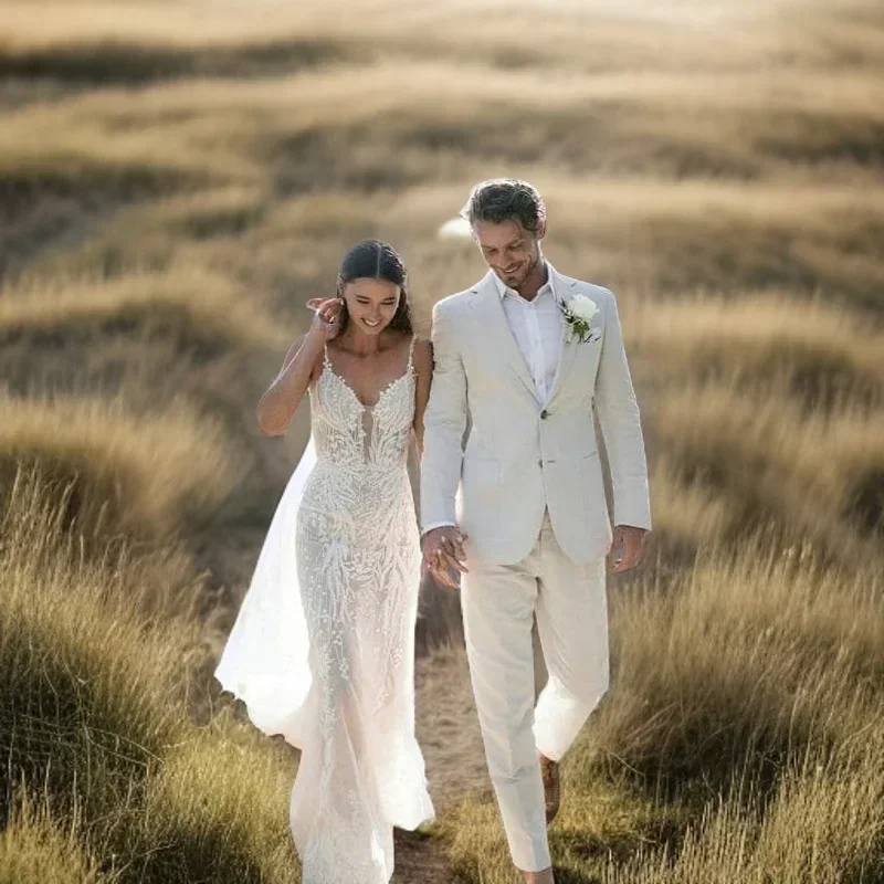 Льняной свадебный смокинг для  – обзор и цена Men Linen Formal Wear